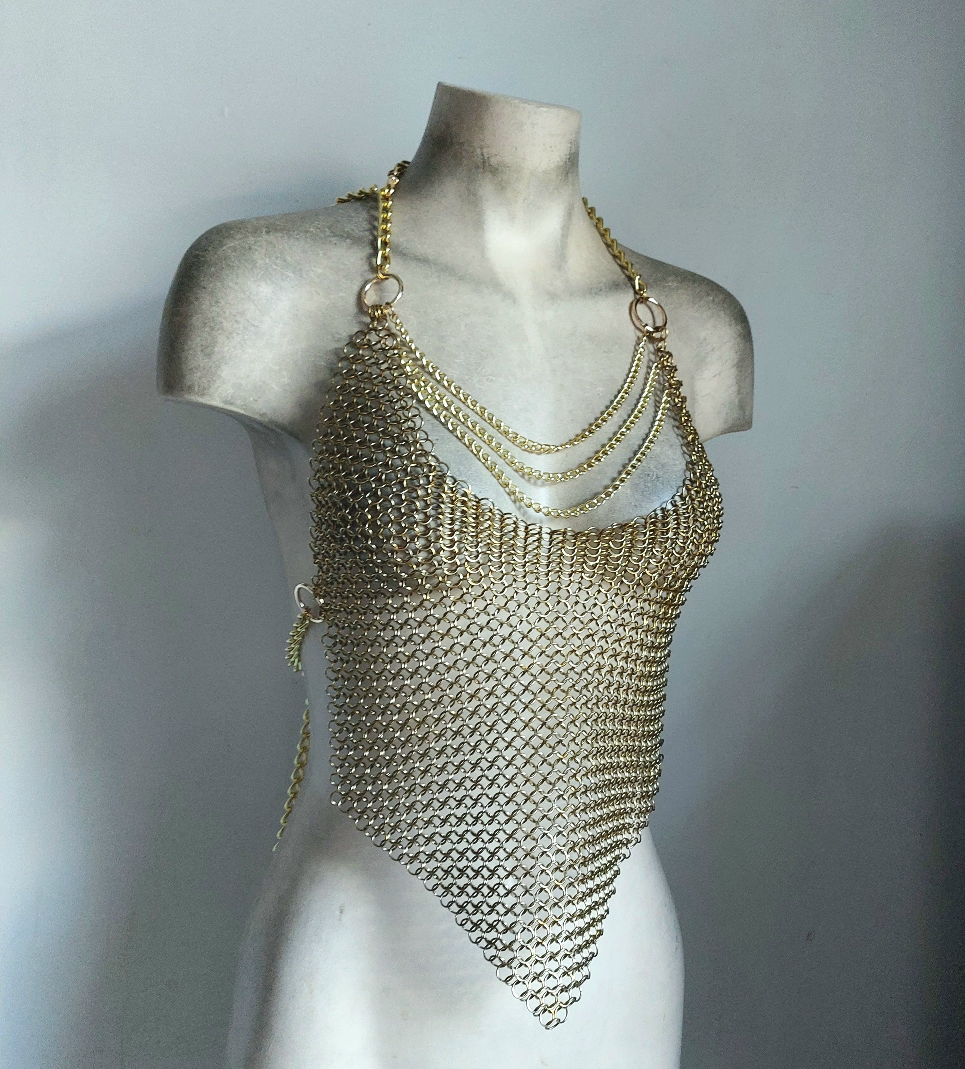 Pointy Chainmail Top Silver