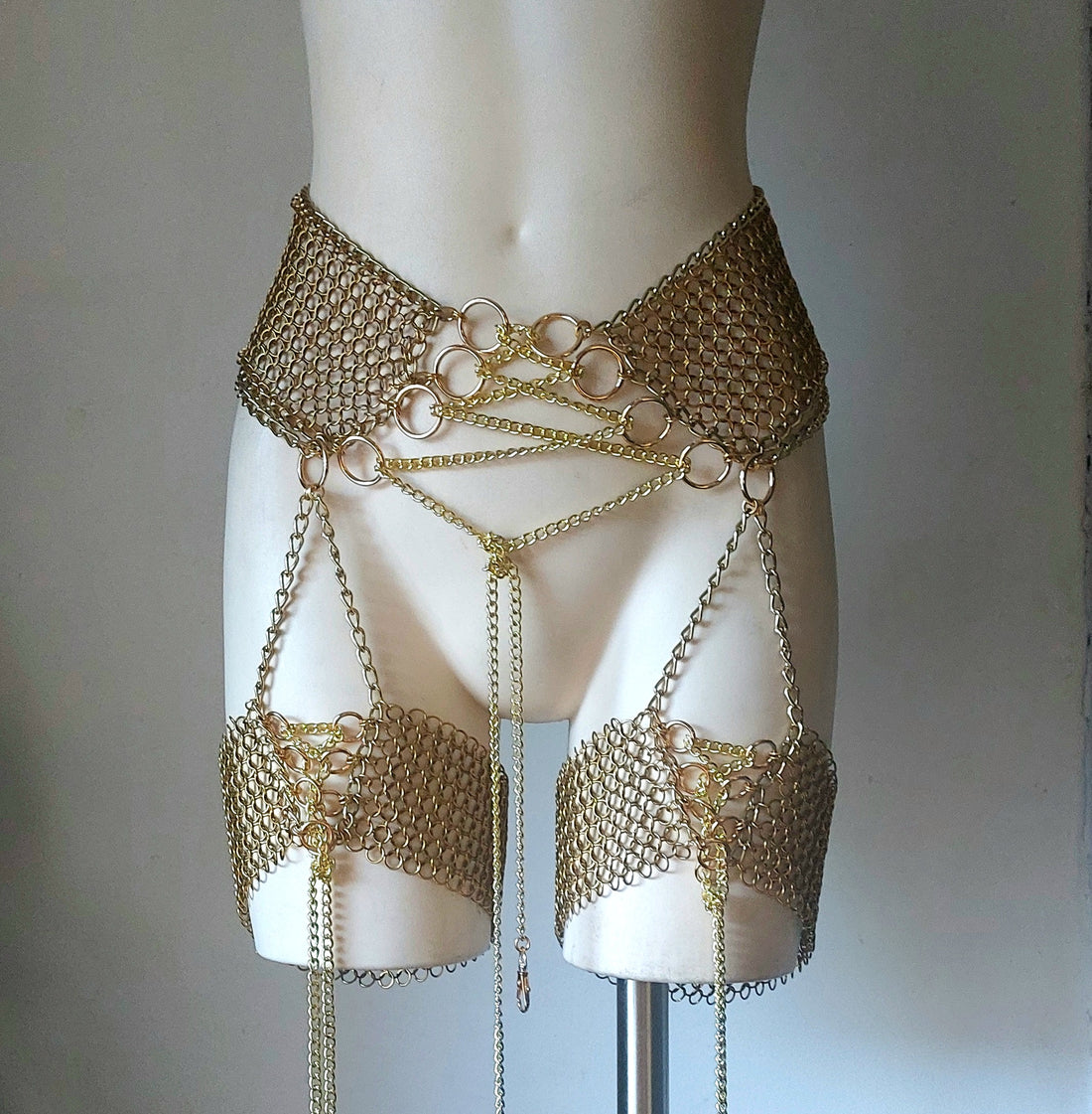 Brass Thigh High Corset Belt