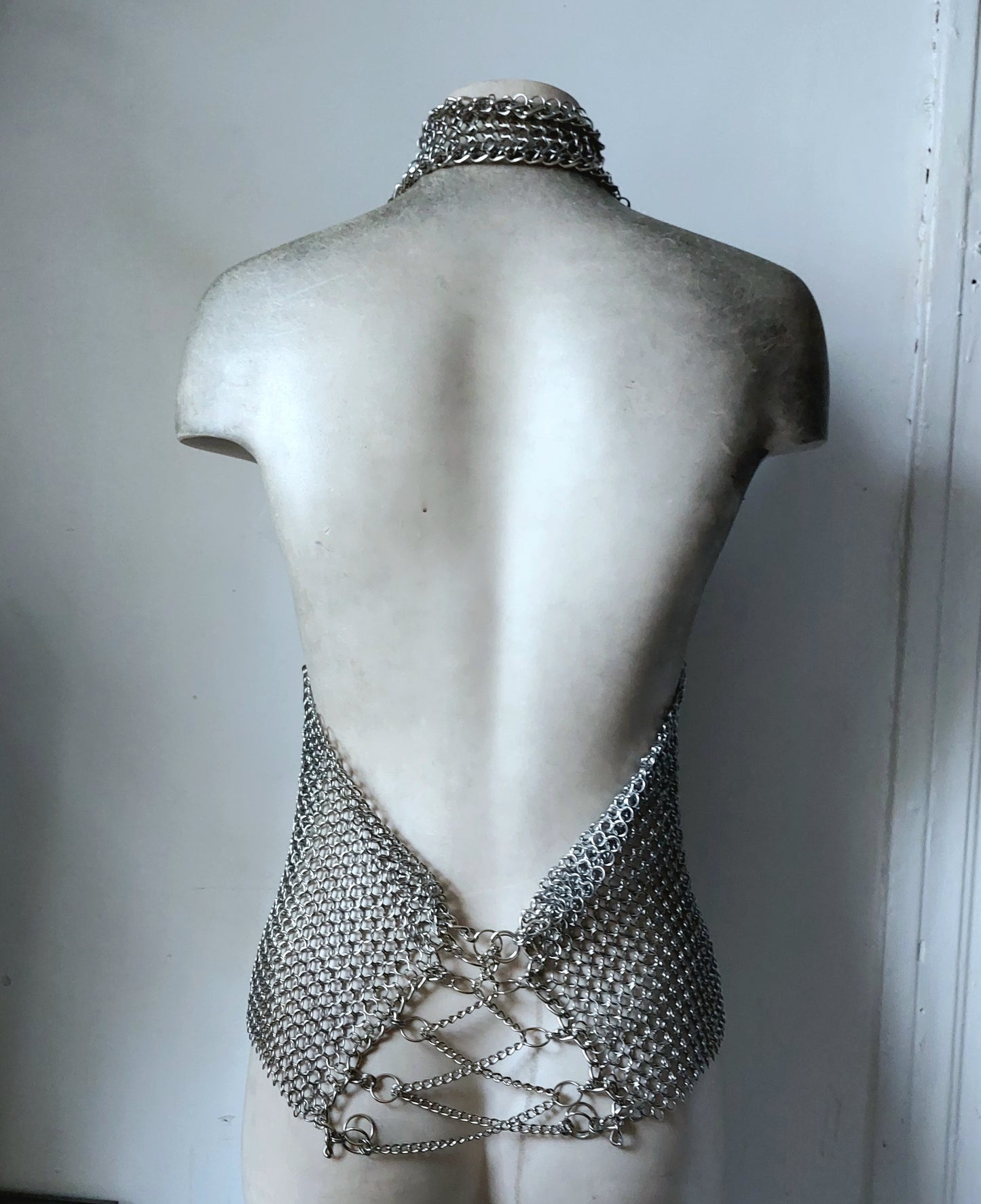 Chainmail Corset High Collared Top