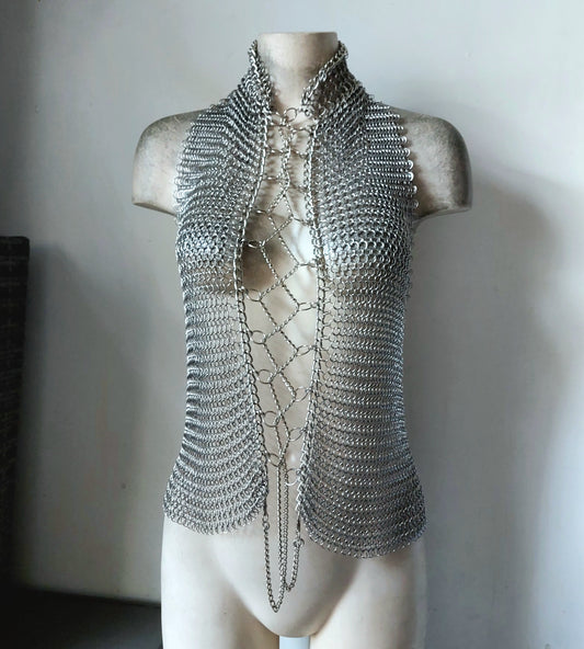 Chainmail Corset High Collared Top