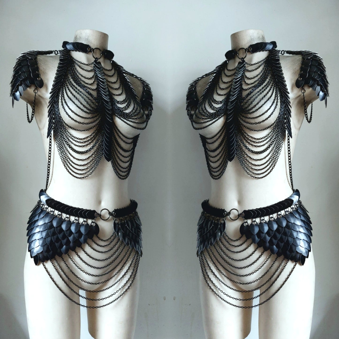 Gothic Aphrodite Made Harness Top & Bottoms