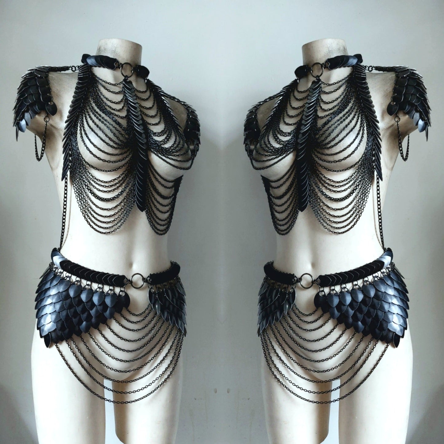 Gothic Aphrodite Made Harness Top & Bottoms