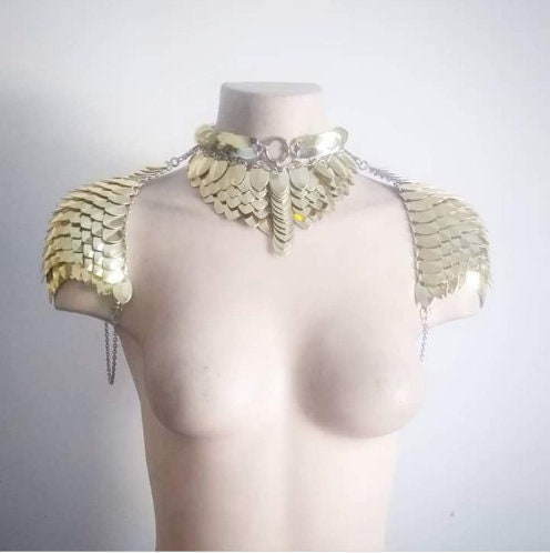 Mini Chainmail Harness Shoulder Pauldrons + Necklace Armour